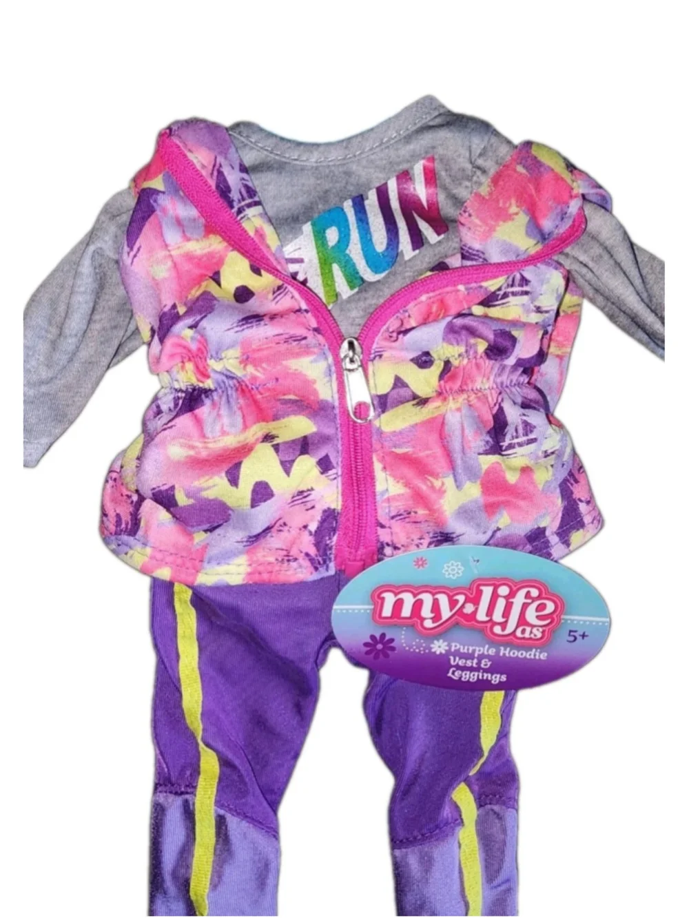 My Life As Doll Clothes Outfit Purple Hoodie Vest Leggings 18